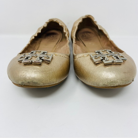 TORY BURCH Melinda Pebbled Leather Ballet Flats - Picture 5 of 9